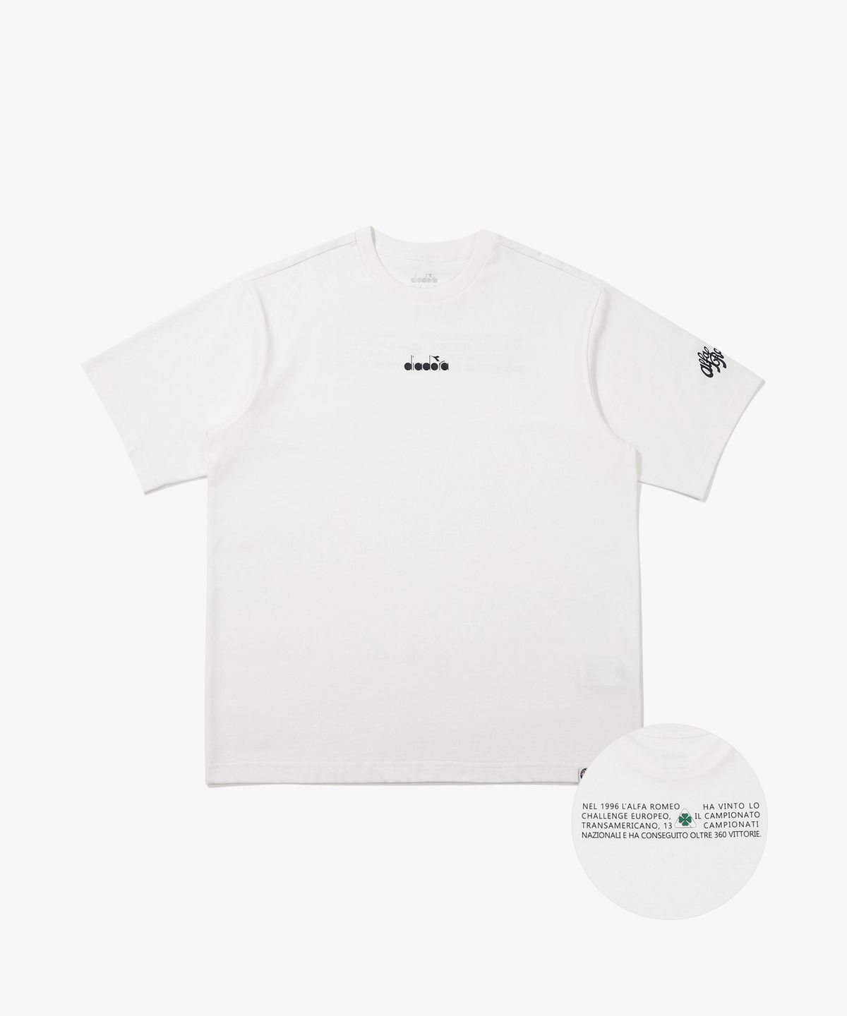 디아도라(diadora) 알파로메오 클로버 반팔 티셔츠 OFF WHITE