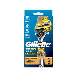 프로쉴드 옐로우 파워 면도기 핸들1입 + 면도날1입