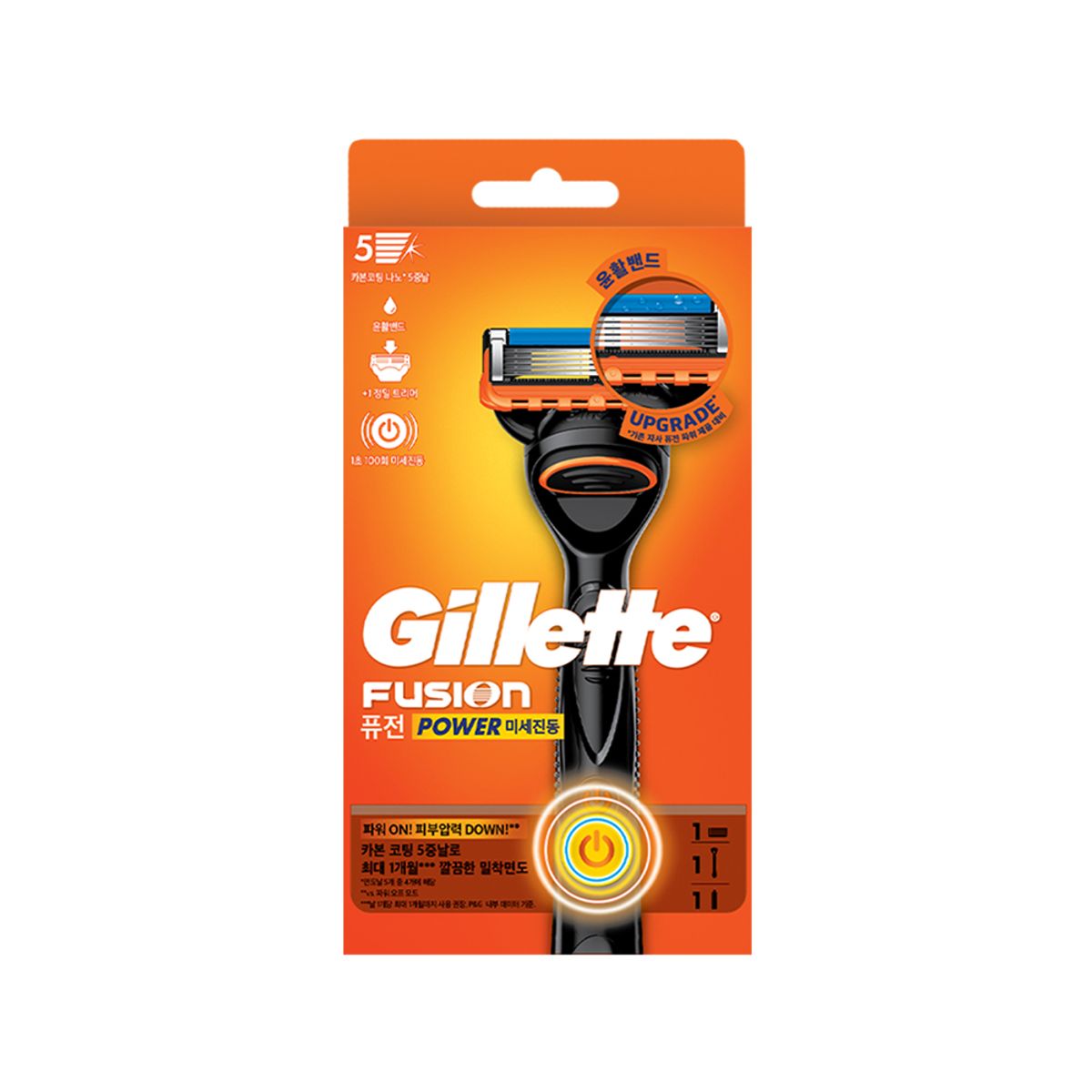 질레트(GILLETTE) 퓨전 파워 면도기 핸들1입 + 면도날1입