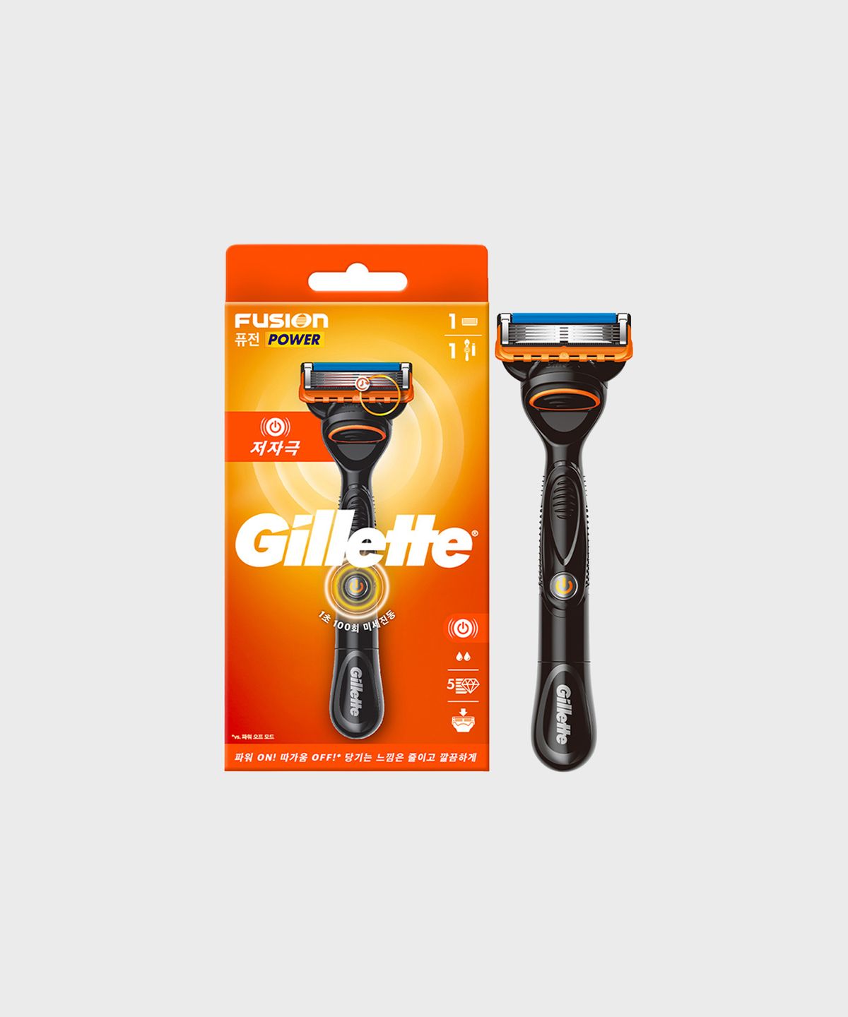 질레트(GILLETTE) 퓨전 파워 면도기 핸들1입 + 면도날1입