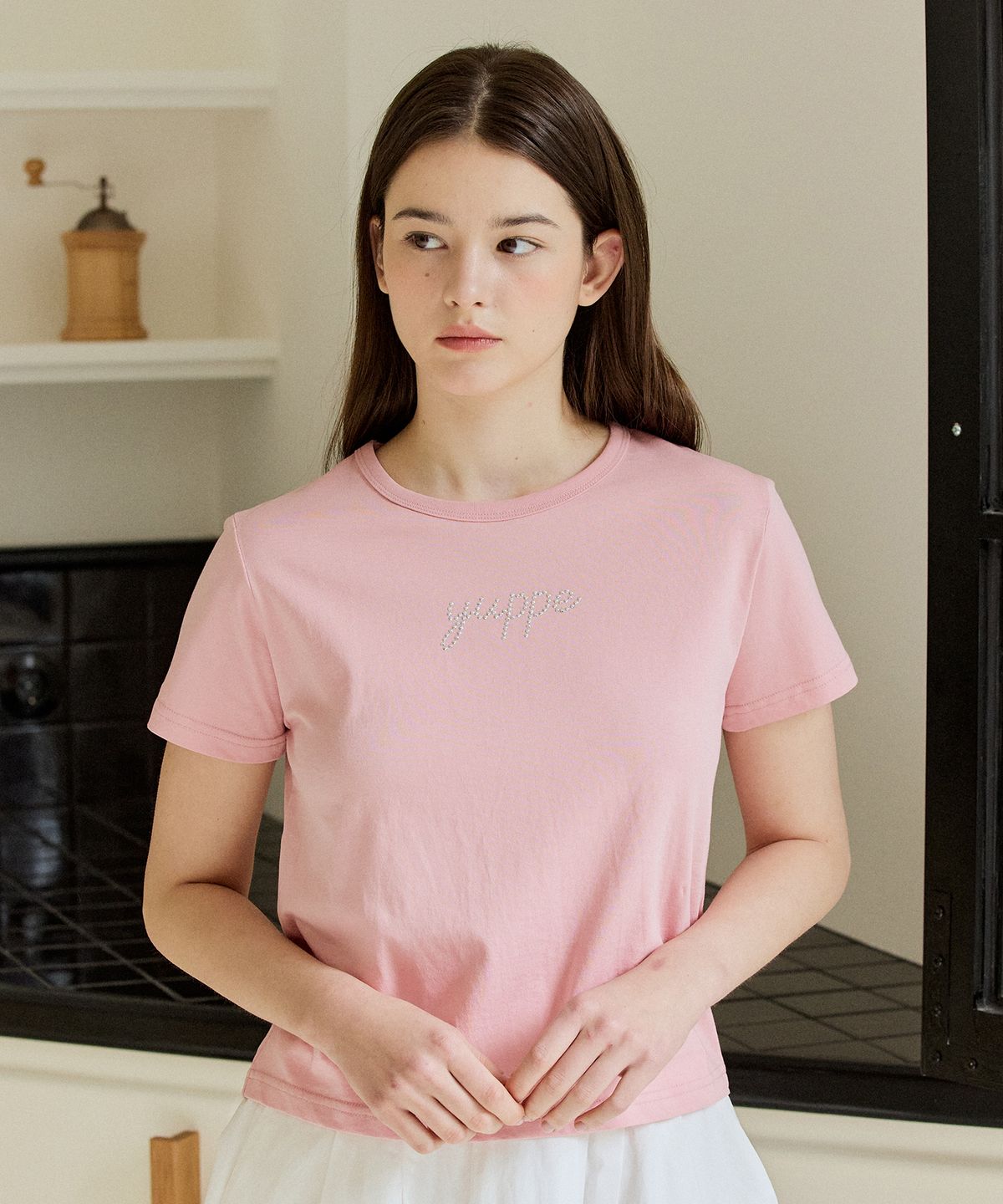 엽페(YUPPE) DOTTED YUPPE T-SHIRT_PINK