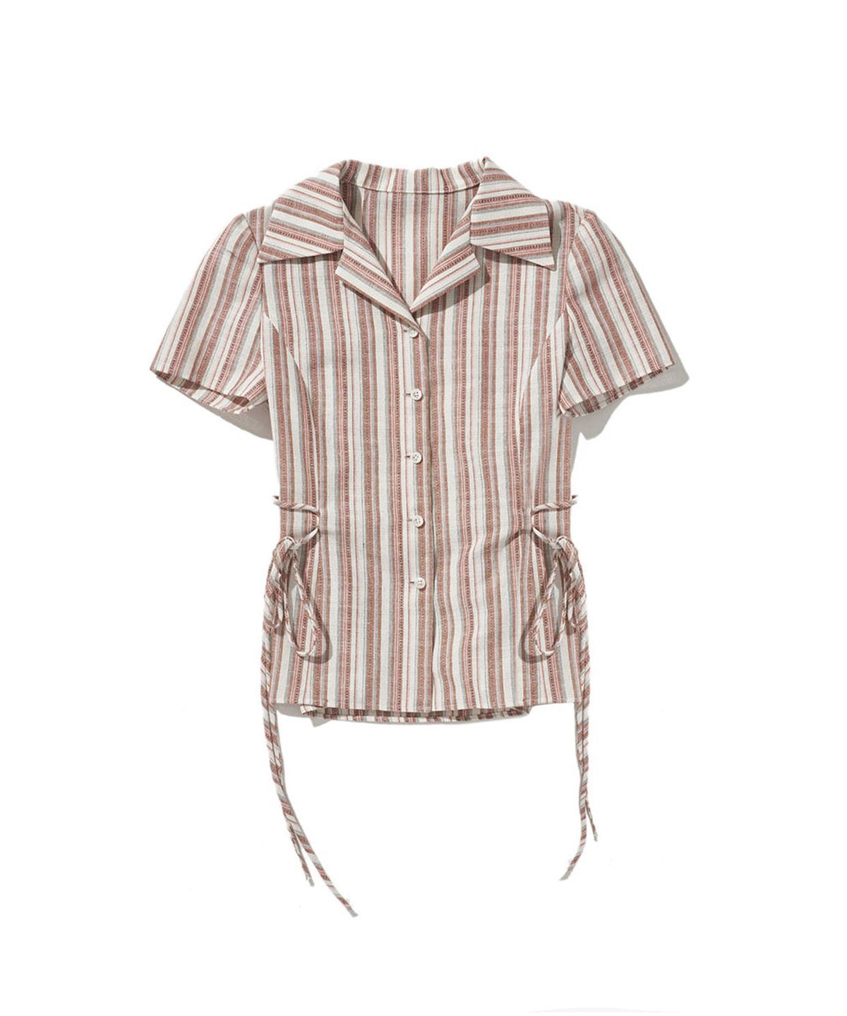 라츠유(LOTSYOU) lotsyou_Nostalgia Half-sleeve Shirket Brown