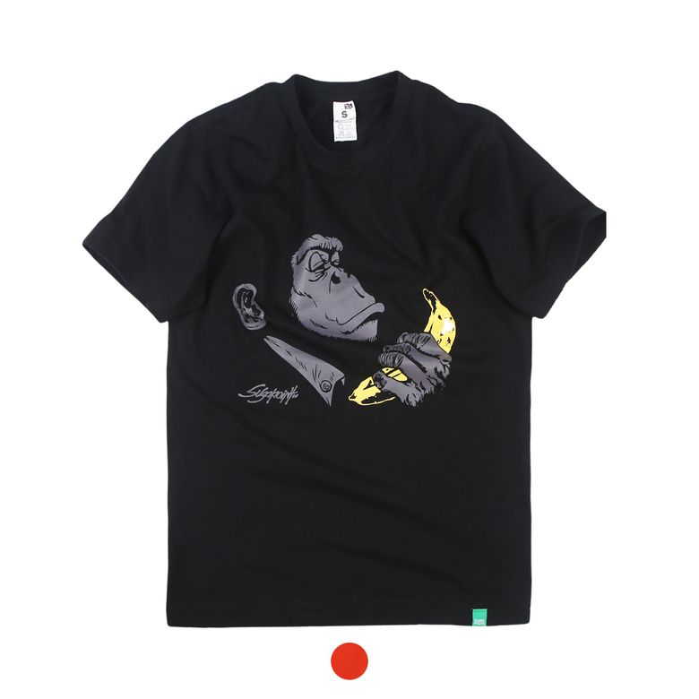 여성 그래픽 순면 반팔 티셔츠. Monkey S3