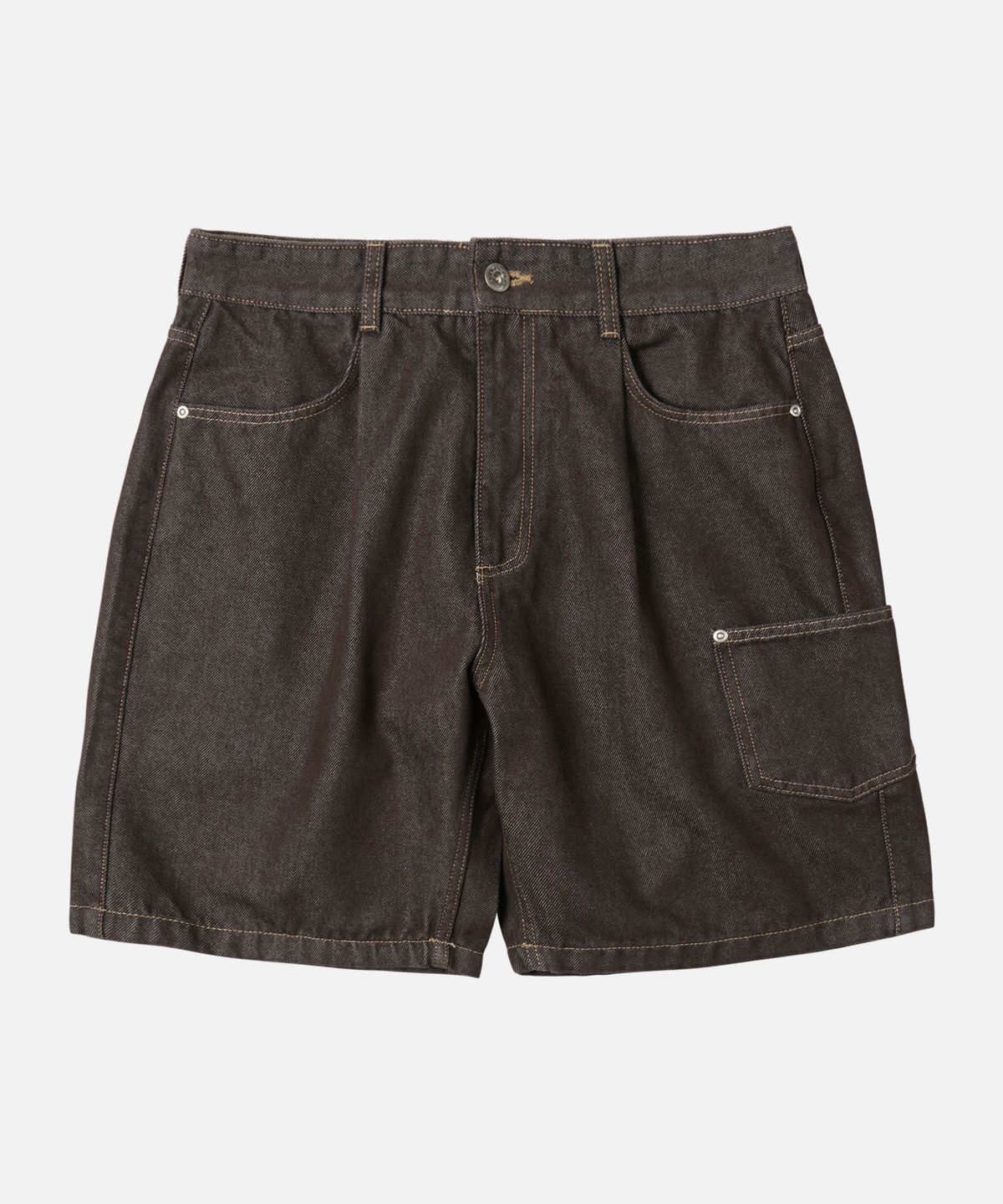 프리즘웍스(FRIZMWORKS) WORK TOOL DENIM HALF PANTS _ BROWN