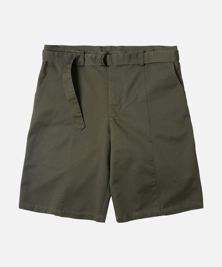 CHINO BELTED WORK BERMUDA SHORTS _ MUD