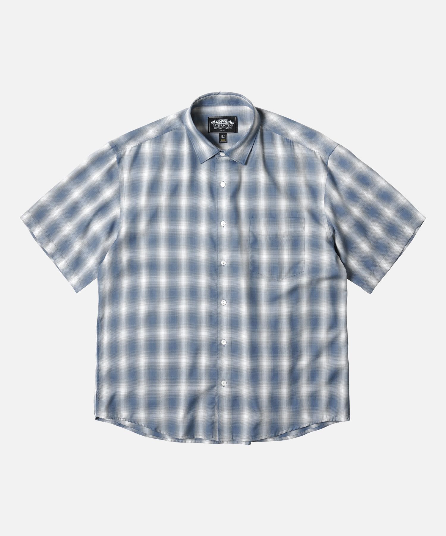 MUSINSA | FRIZMWORKS OMBRE CHECK RELAXED HALF SHIRT _ BLUE