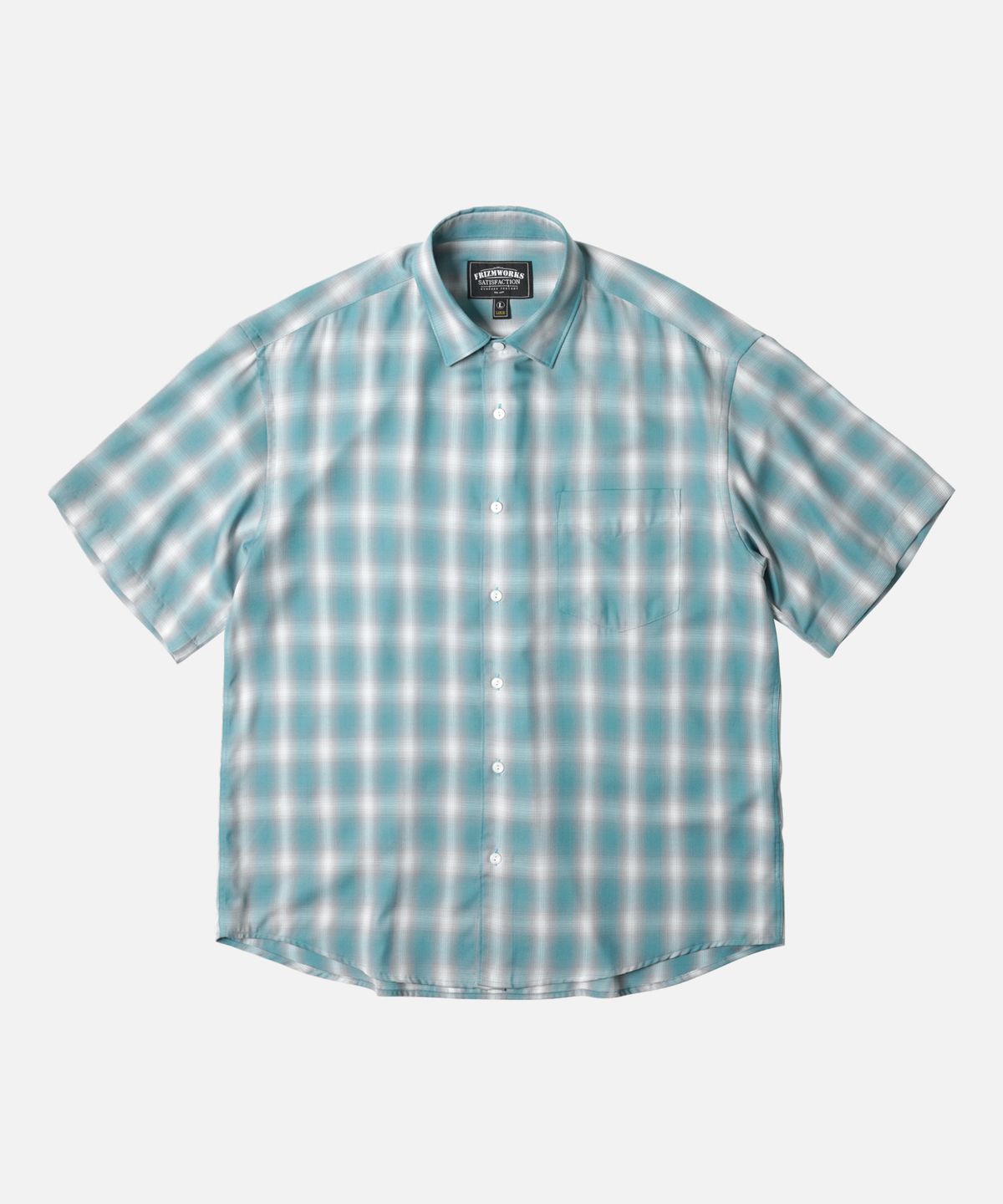 프리즘웍스(FRIZMWORKS) OMBRE CHECK RELAXED HALF SHIRT _ MINT