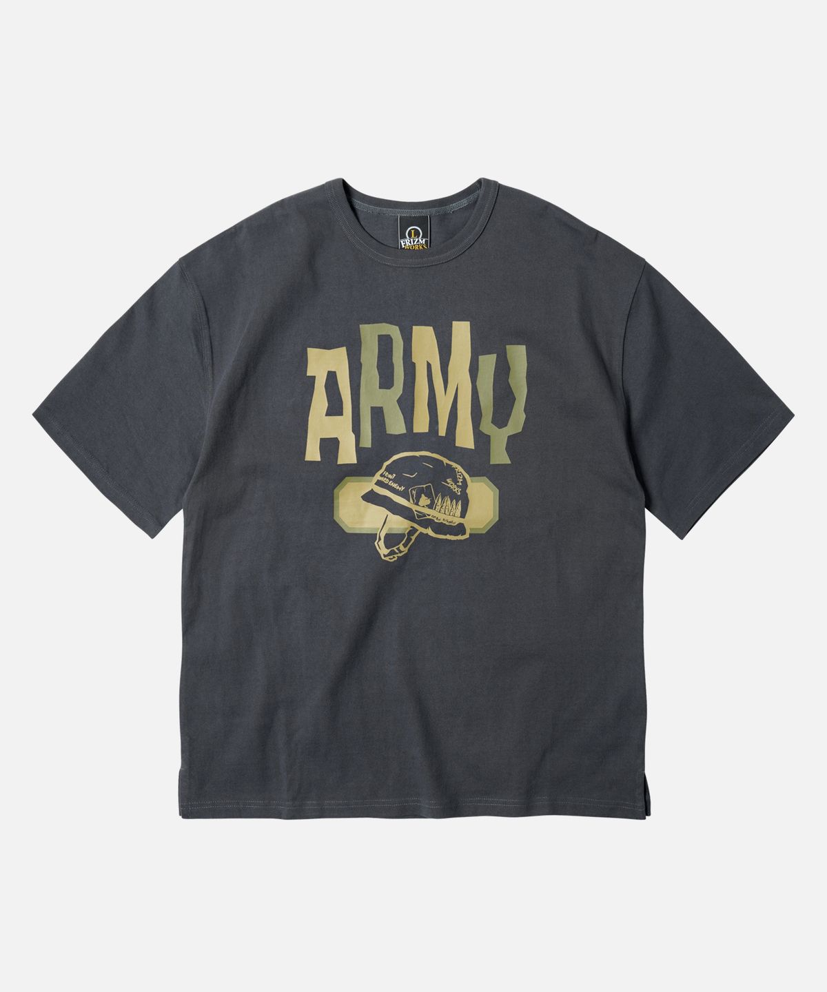 프리즘웍스(FRIZMWORKS) ARMY HELMET TEE _ DARK GRAY