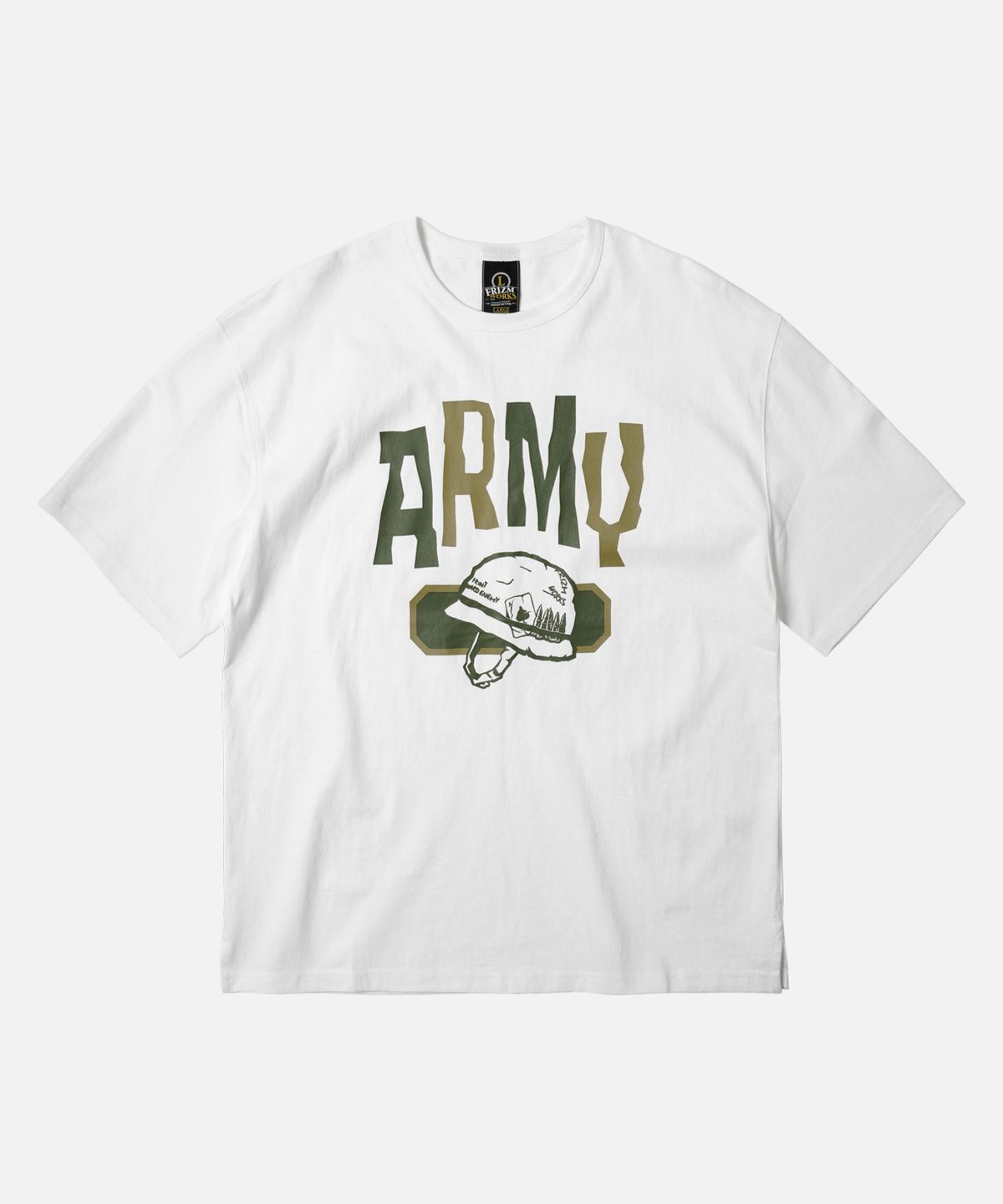 프리즘웍스(FRIZMWORKS) ARMY HELMET TEE _ WHITE