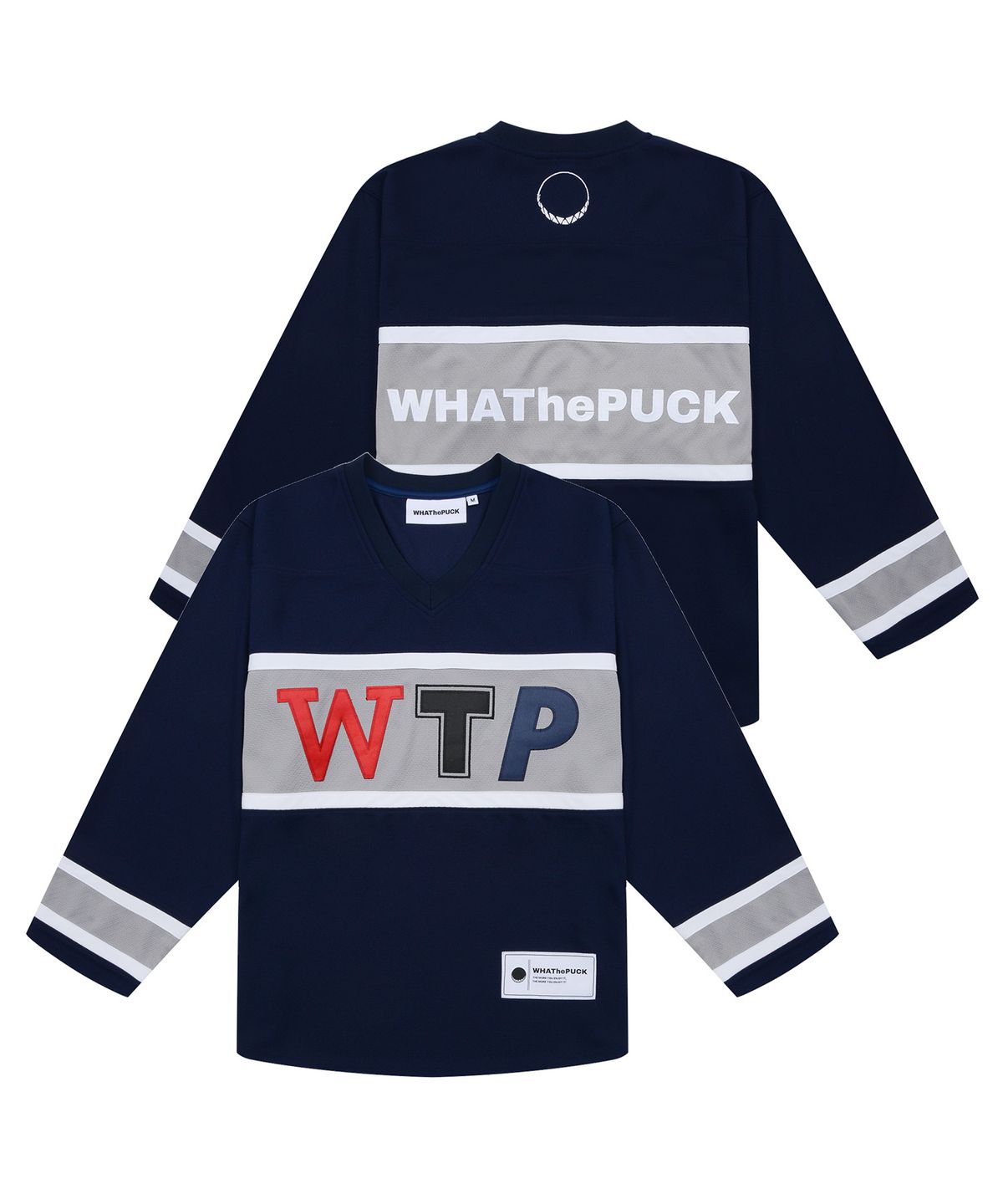 왓더퍽(WHATHEPUCK) WTP로고 2스트라이프 하키져지