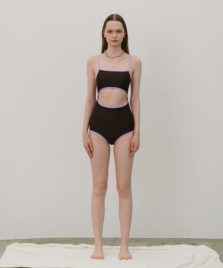 Tropical Coloring Cut-out Monokini Brown