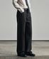 웨이비 커브드 와이드 데님 팬츠 [RAW BLACK]