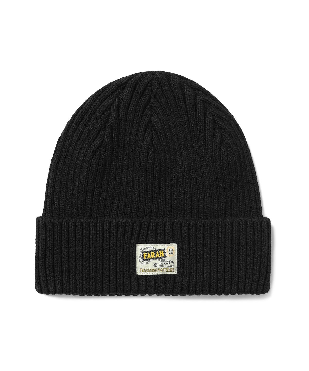 디스이즈네버댓(THISISNEVERTHAT) TNT FARAH Ribbed Beanie Black