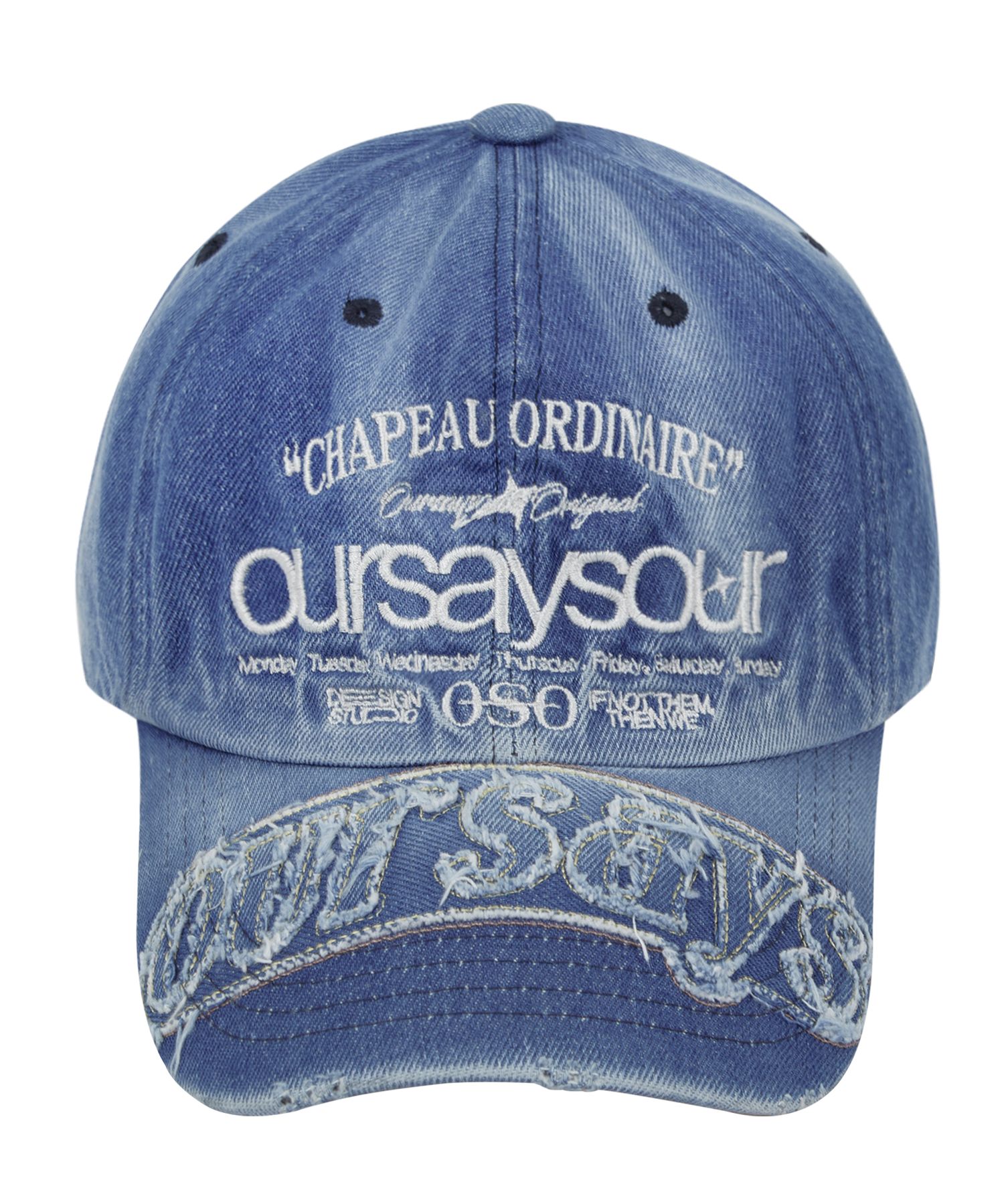 キャップ [OURSAYSOUR] Lettering Logo Ball Cap Denim MUSINSA | OURSAYSOUR Lettering Logo Ball Cap Denim Washed Black