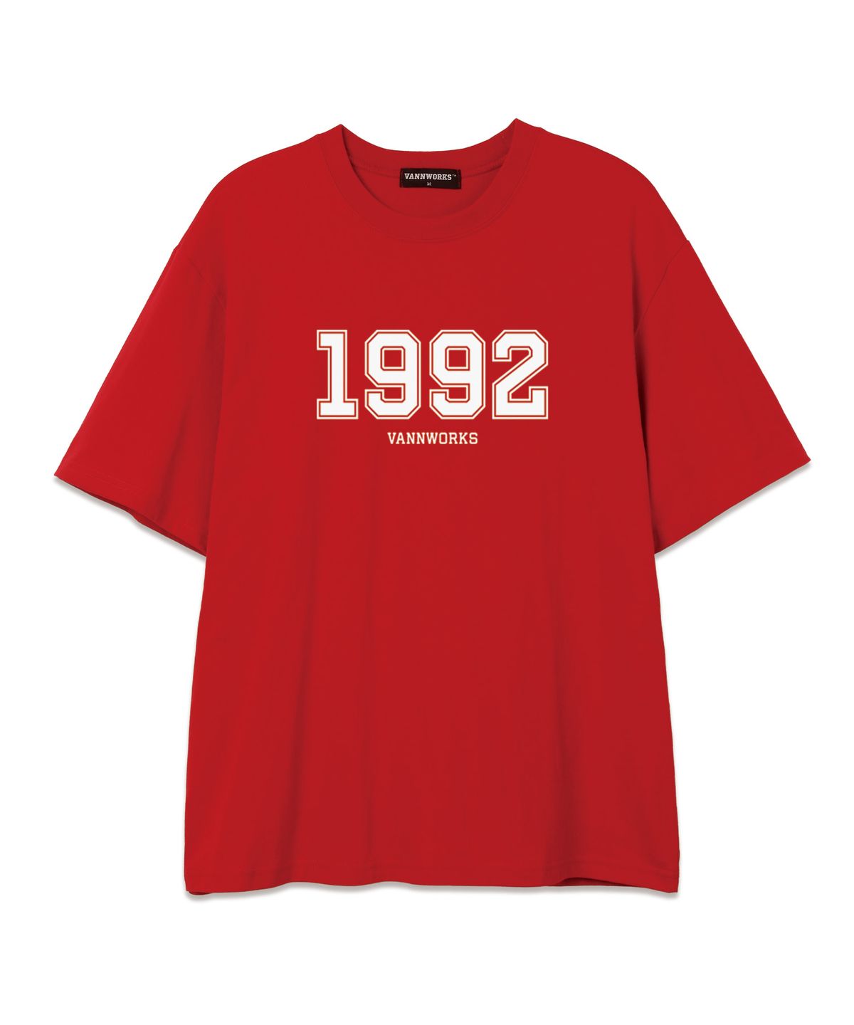 밴웍스(VANNWORKS) 1992 오버핏 반팔 티셔츠 (VS0099) 레드/화이트
