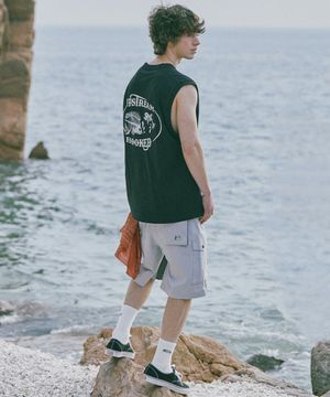 슬리버 3904 서퍼 슬리브리스 오버핏 블랙 민소매티