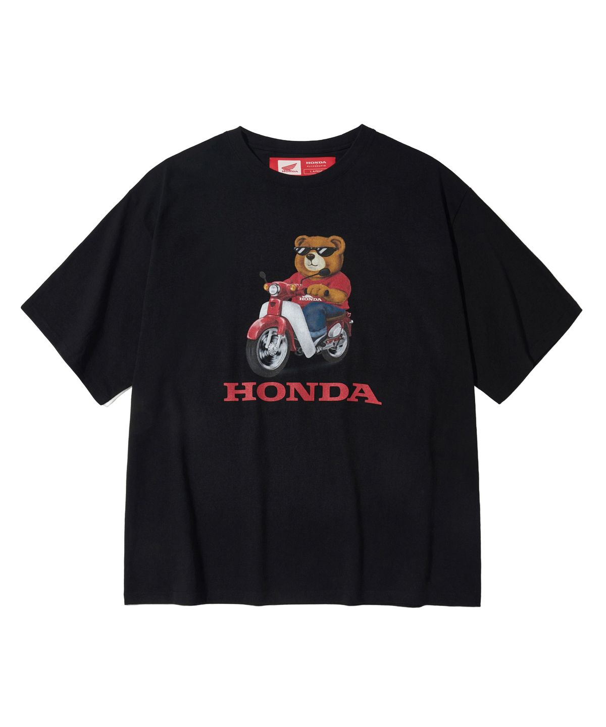 핍스 모터사이클(PHYPS MOTORCYCLE) Honda Bear T-shirt Black