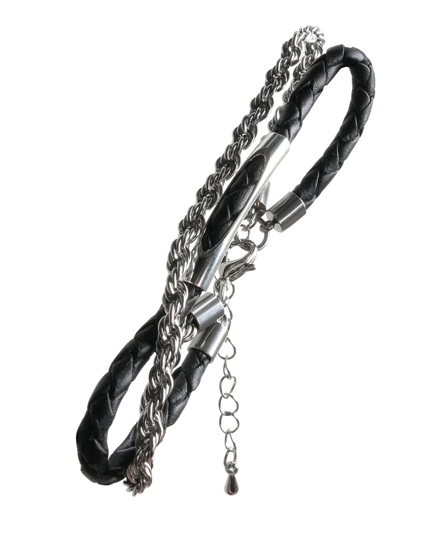 ●DOFFJASON● Double Layered Bracelet BLACK DJ24SSEBR006BLK MUSINSA | DOFFJASON Double layered bracelet, BLACK
