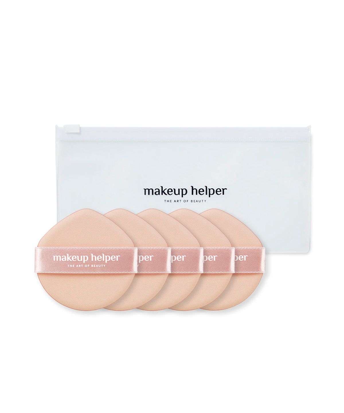 메이크업헬퍼(MAKEUP HELPER) 빅 엣지 쿠션 퍼프 핑크베이지 5개입