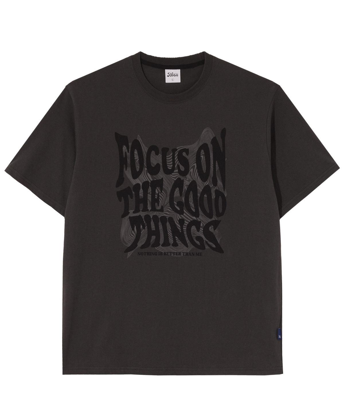 낫띵이즈베럴댄미(NOTHINGISBETTERTHANME) GEOMETRY LETTERING TEE_charcoal