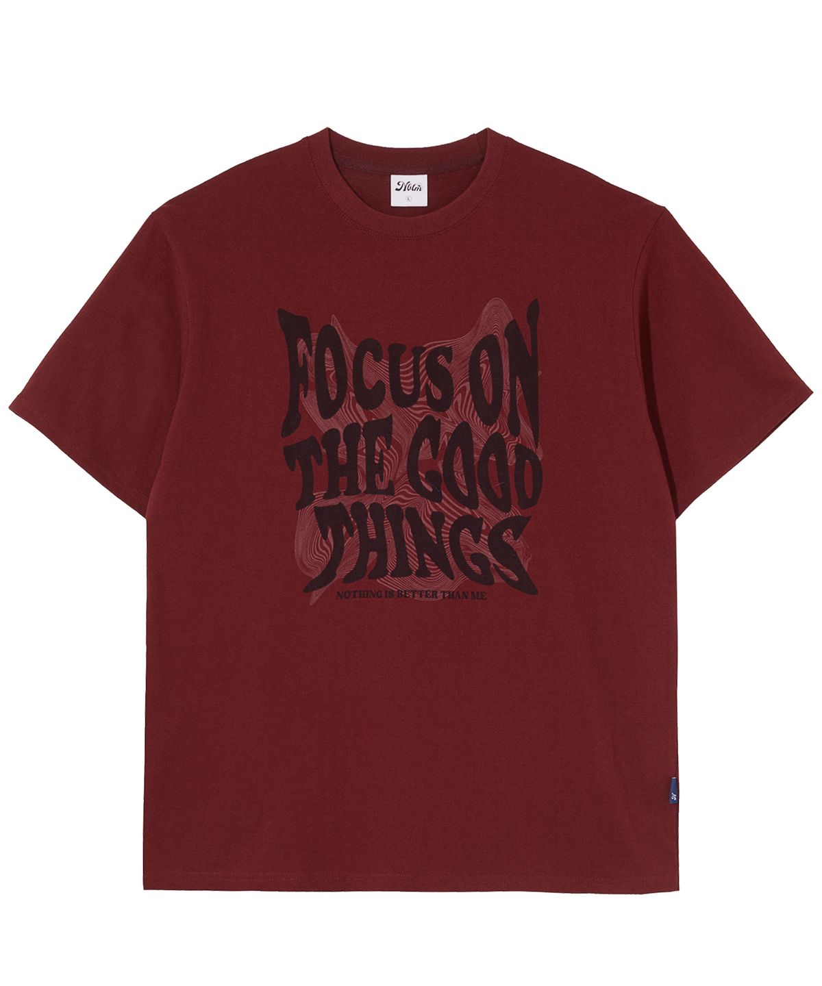 낫띵이즈베럴댄미(NOTHINGISBETTERTHANME) GEOMETRY LETTERING TEE_burgundy