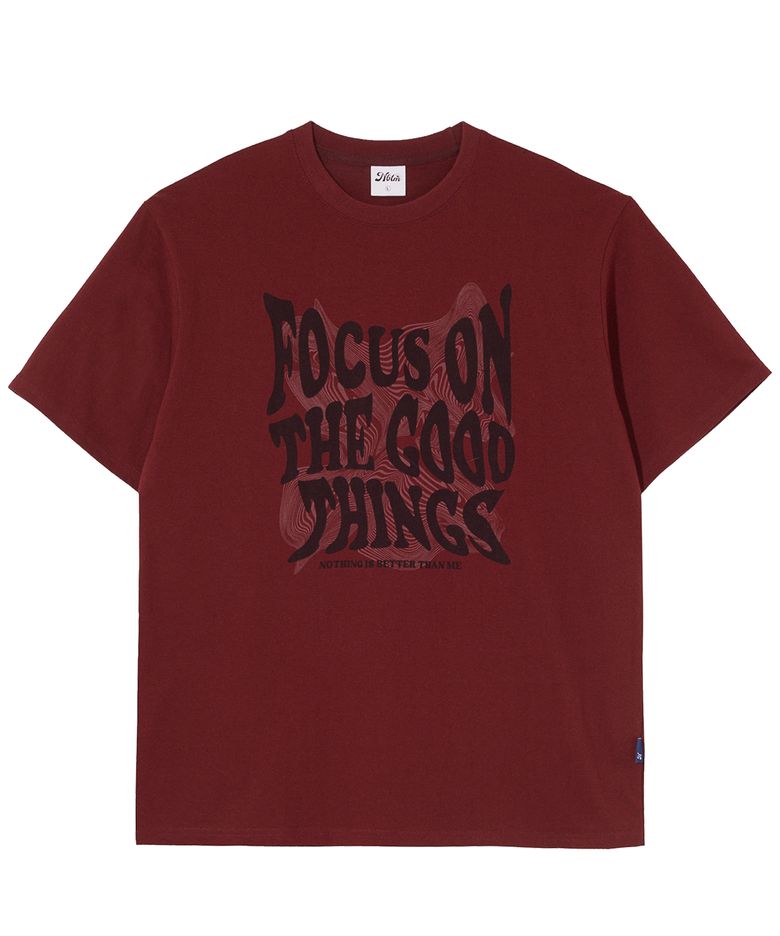 GEOMETRY LETTERING TEE_burgundy
