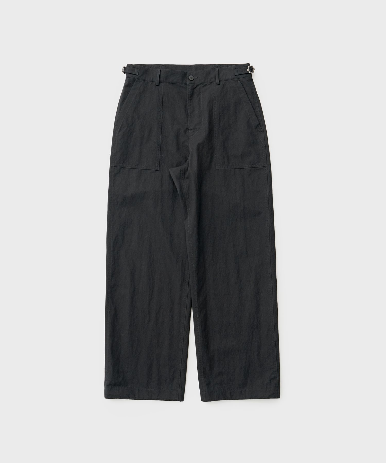 MUSINSA | ROCKCAKE Parachute Cargo String Pants - Black