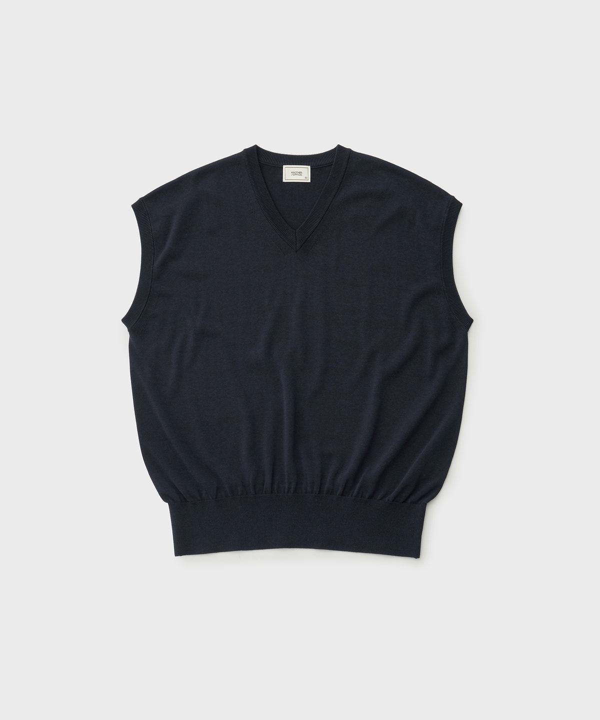 어나더 오피스(ANOTHER OFFICE) Layer Silk Knit Vest (Dark Navy)