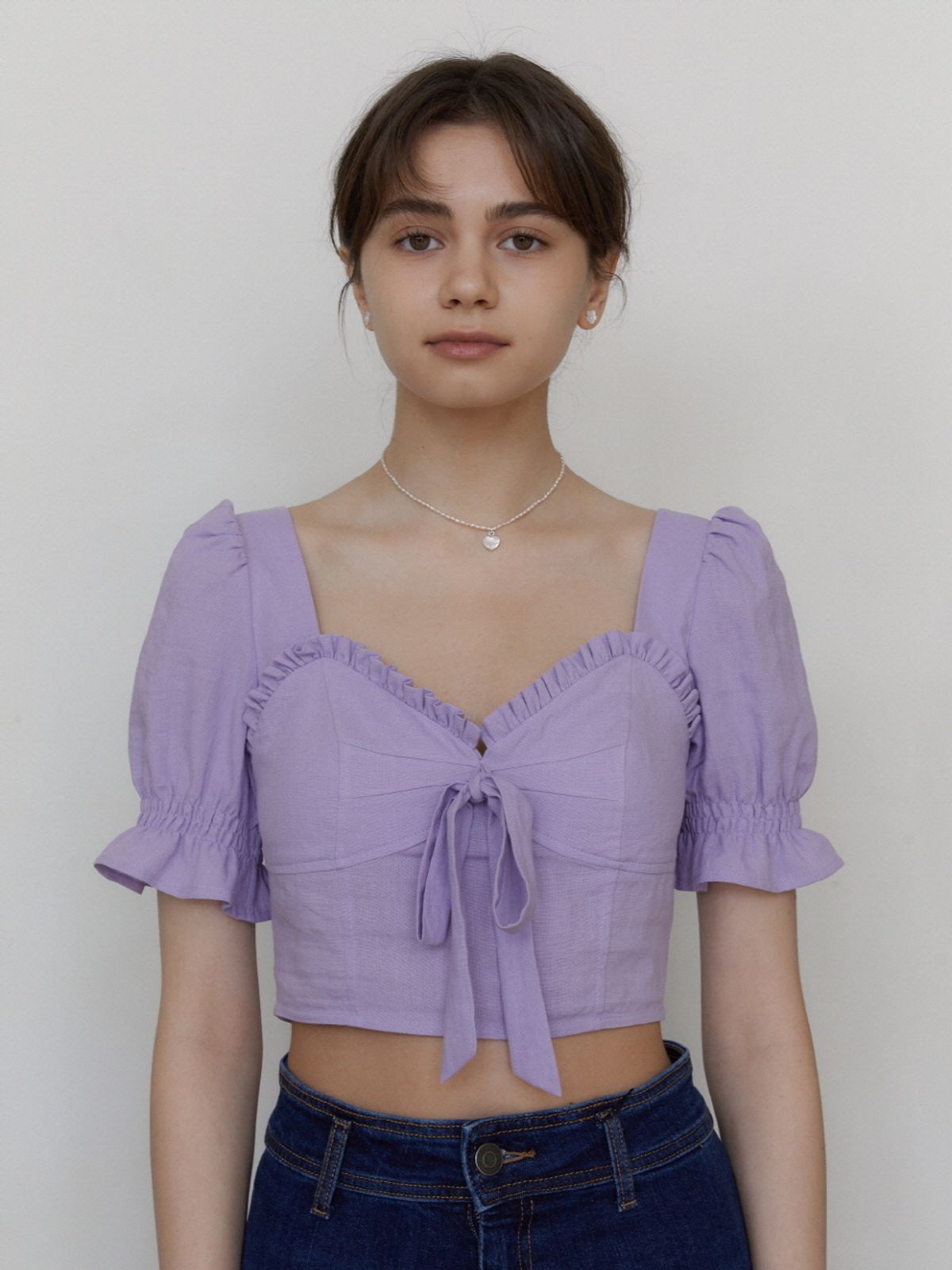 나루강(NARU KANG) Romantic Frill Corset Blouse