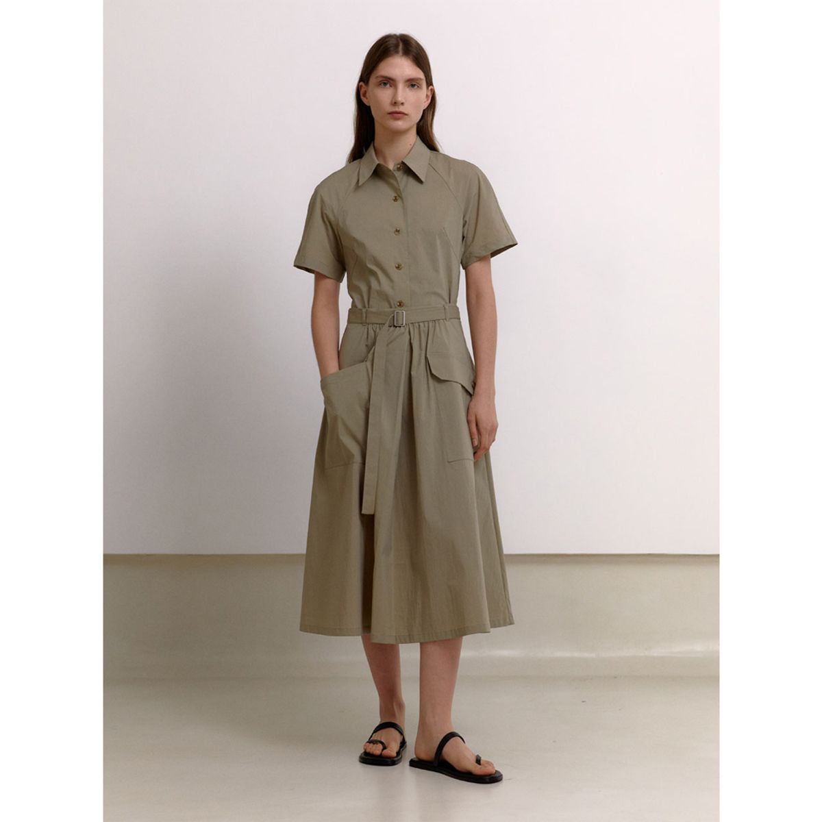 퍼블리카엑스(PUBLICKA X) DAHLIA MIDI SKIRT TAUPE