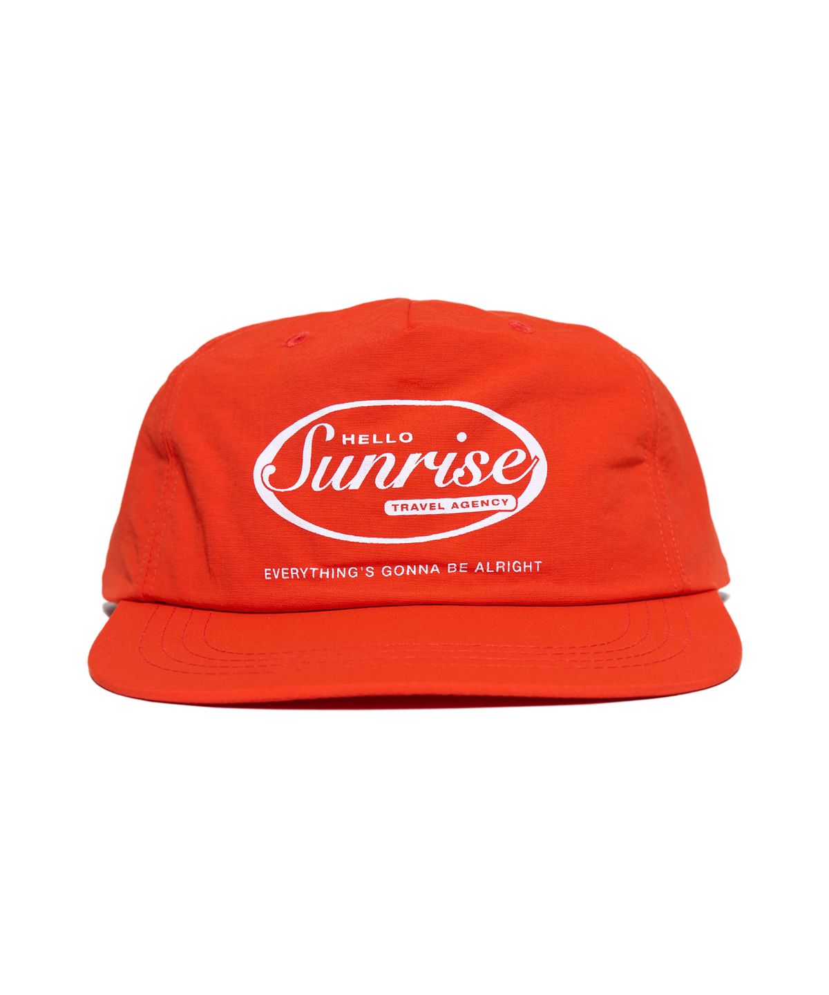 헬로 선라이즈(HELLO SUNRISE) HS OVAL Logo 5Panel Cap_Scarlet Red