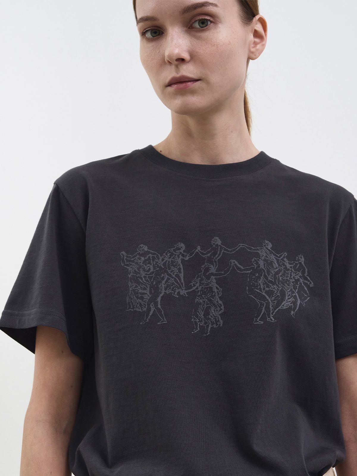 웨이브유니온(WAVE UNION) Dancing nymphs T-shirt charcoal