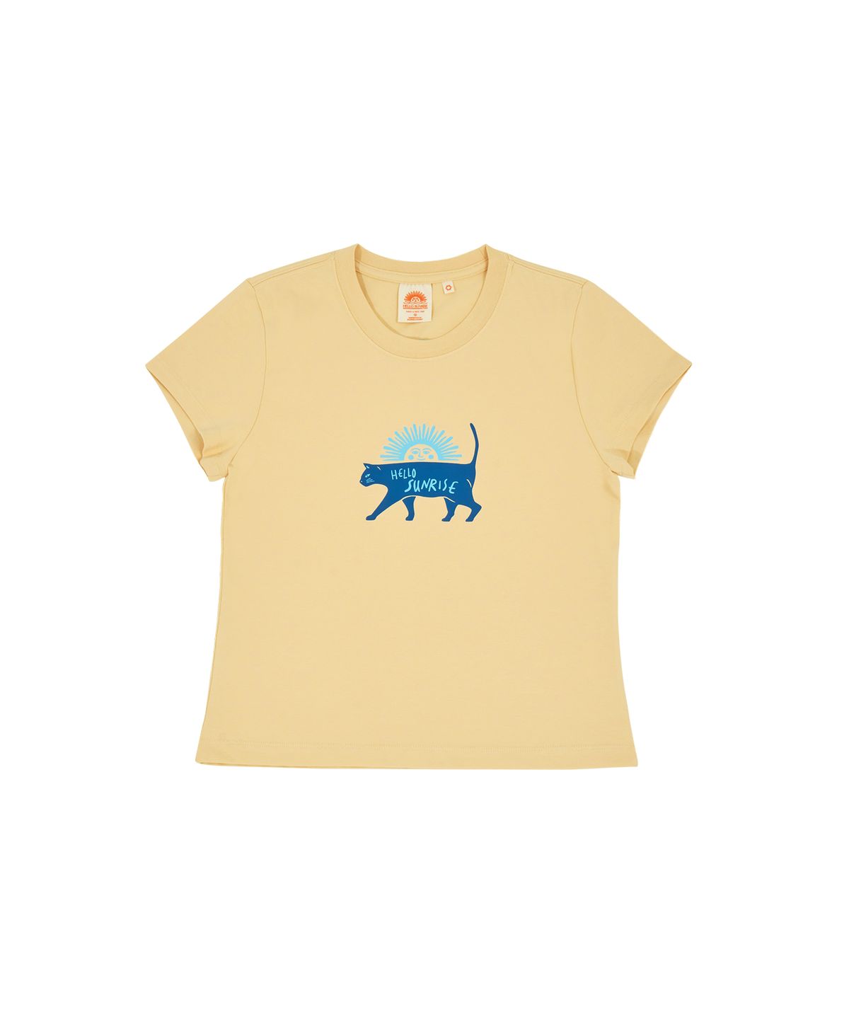 헬로 선라이즈(HELLO SUNRISE) HS VTG Cat Logo Short Sleeve Tee(W)_Butter Yellow