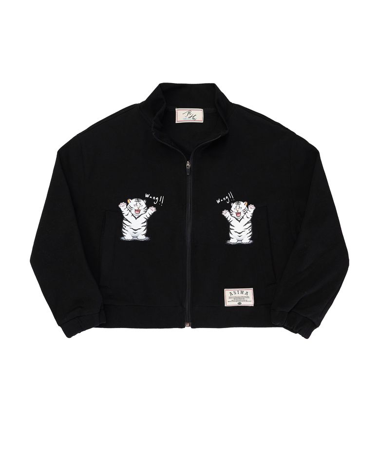 AH24 01CJDBK BRAVE TG CROP ZIP UP아시하 크앙 크롭 집업 져지 BLACK