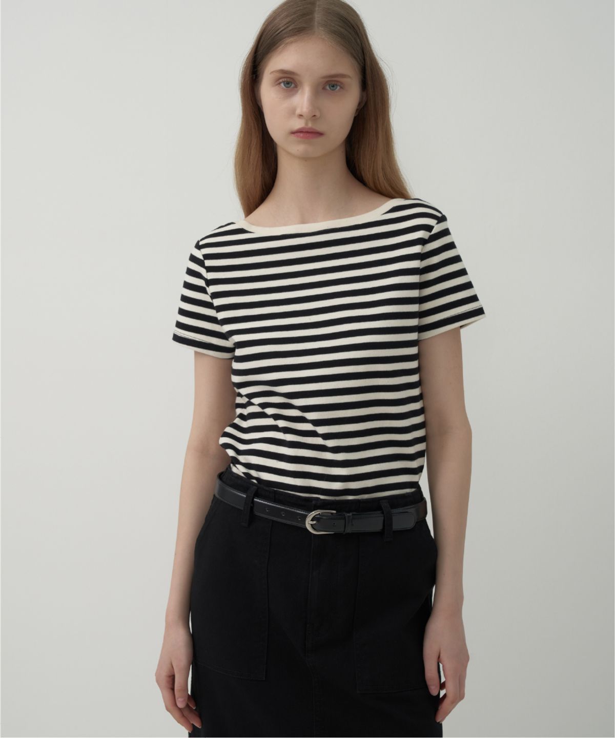 모트(MOTT) 보트넥 스트라이프 티셔츠