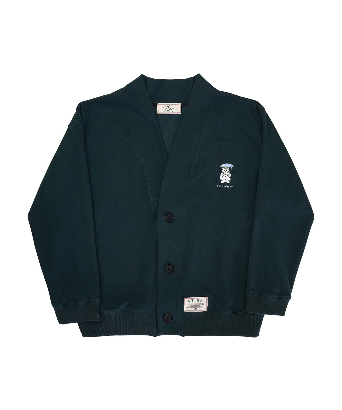 아시하(ASIHA) AH24 01CAGR RAINY DAY TG CARDIGAN 아시하 우산 호랑이 가디건 GREEN