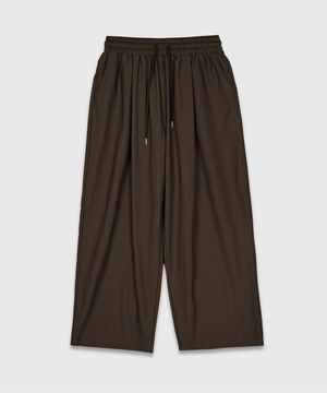 리사이클 와이드 밴딩 팬츠_브라운