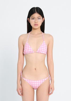 CHECKERBOARD TRIANGLE TOP PINK