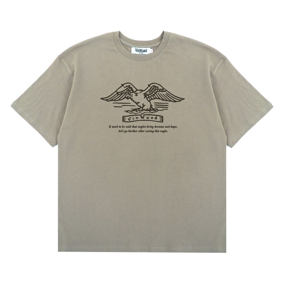 빈웨드(VINWUED) American Eagle 이글 샌드베이지 세미오버핏 티셔츠
