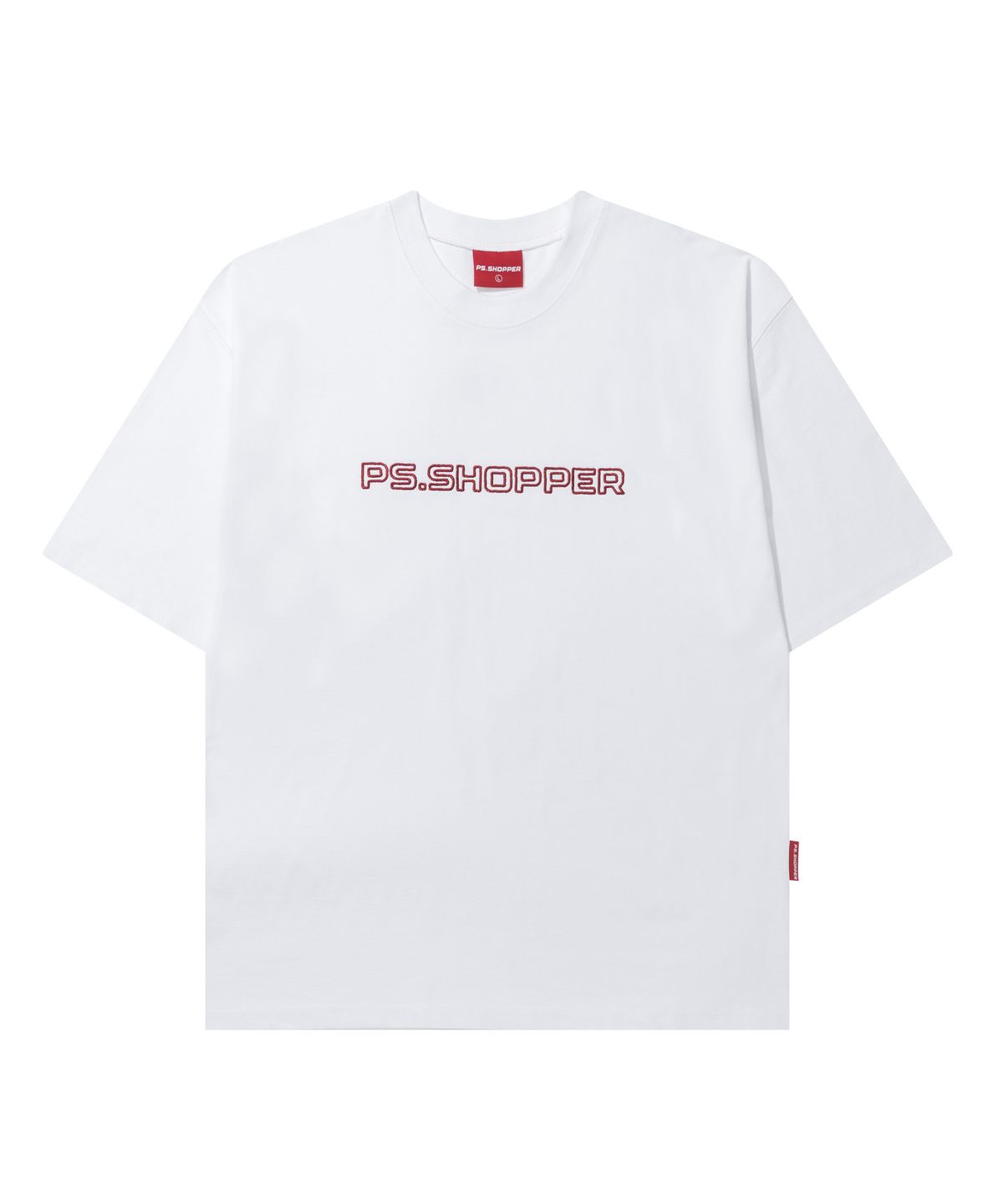 피에스쇼퍼(PSSHOPPER) 빅로고 프리미엄 코튼 이너 티셔츠 [화이트]