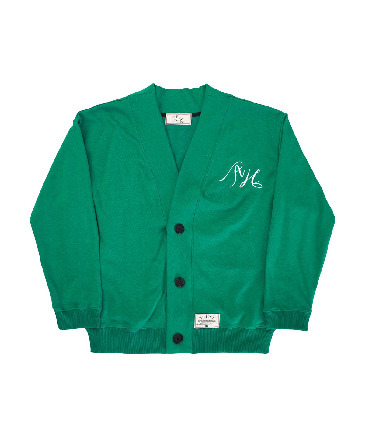 아시하(ASIHA) AH24 02CALG ASIHA LOGO CARDIGAN 아시하 로고 가디건 LIGHT GREEN