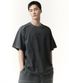 R 커브드 피그먼트 반팔 티셔츠 (챠콜)