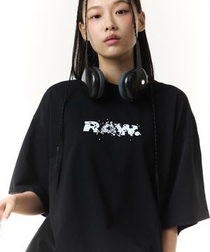 RAW  건로고 반팔 티셔츠 (블랙)