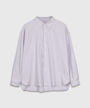 옥스포드 스트라이프 오버 셔츠_보라