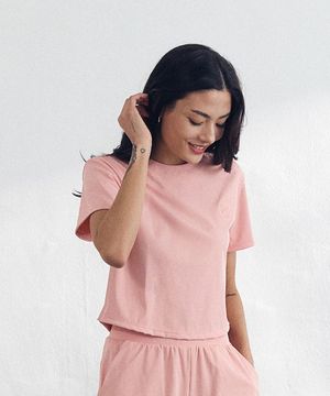 CLWT8104 쿨링 골지 크롭 티셔츠