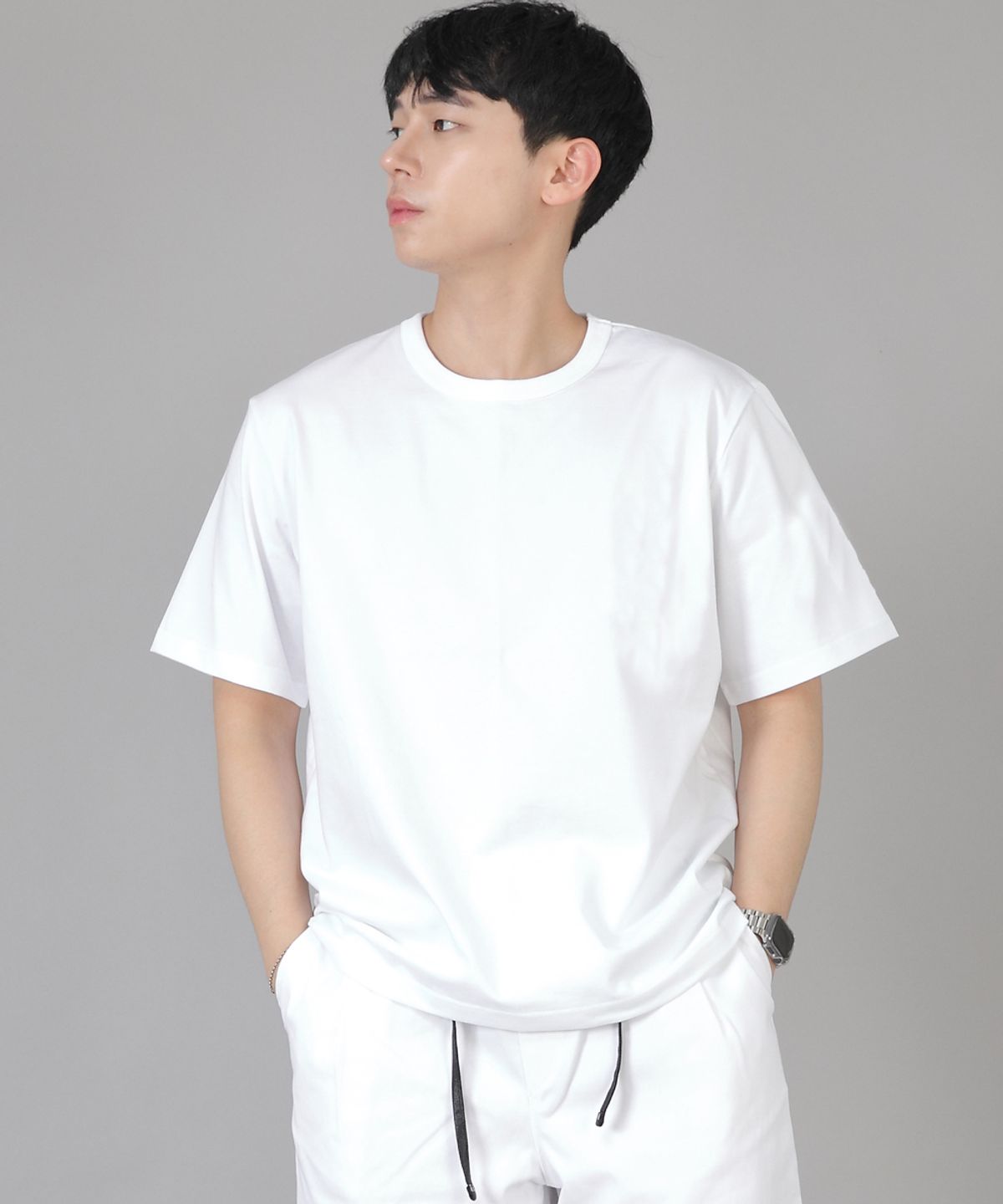 세인트크루(SAINTCREW) R넥 무지 반팔티 BRS-826 화이트