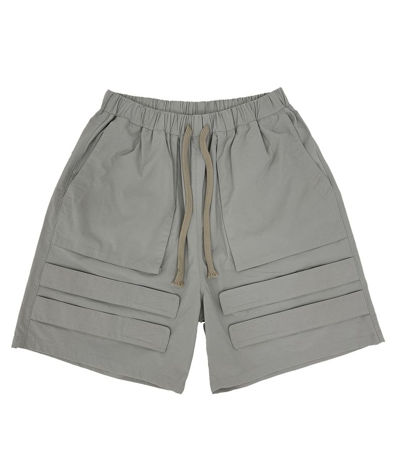 3D POCKET VELCRO SHORTS (LIGHT GRAY)