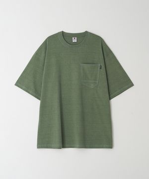 [빅사이즈]오버핏 컬러 스티치 티셔츠 카키