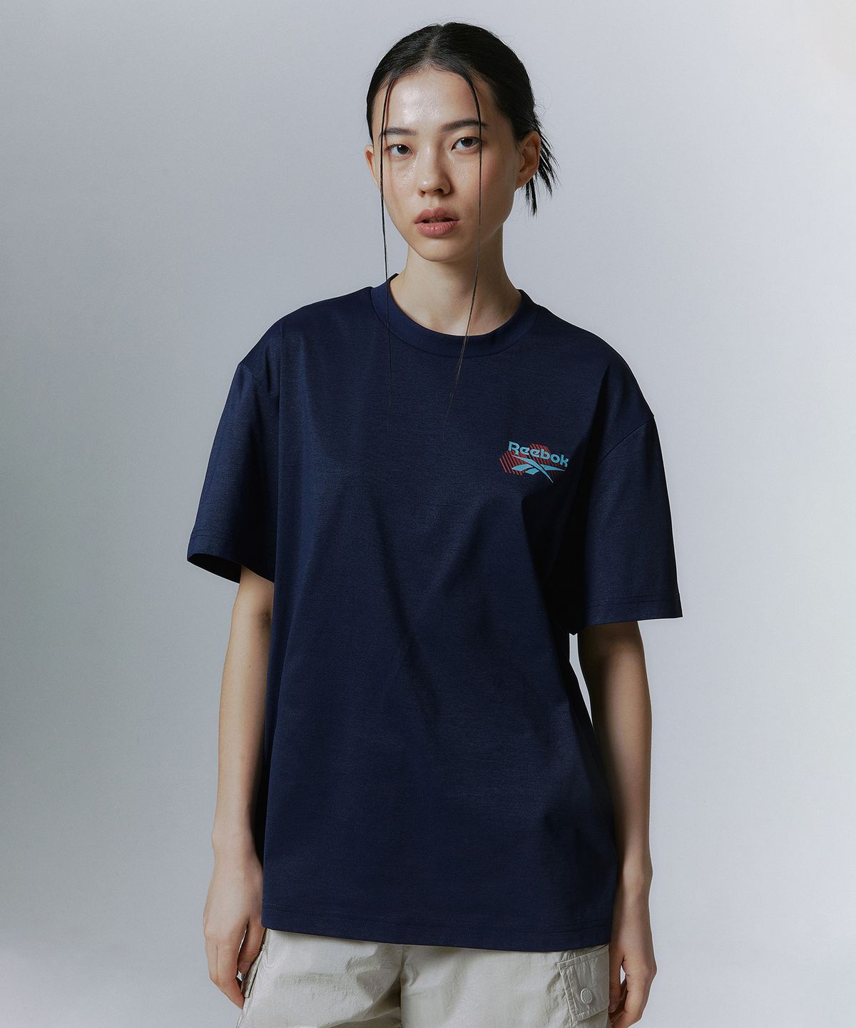 리복(REEBOK) WILD RUN 티셔츠 - 네이비