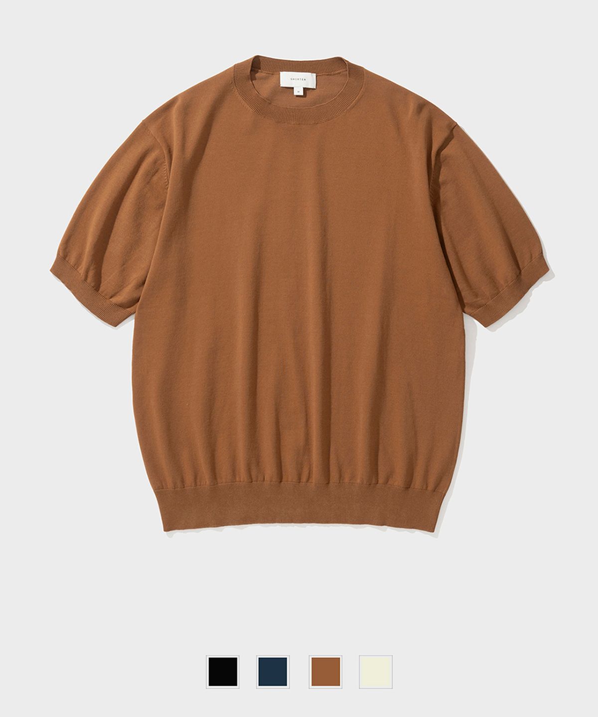셔터(SHIRTER) PLAIN ROUND NECK HALF KNIT (4 COLOR)